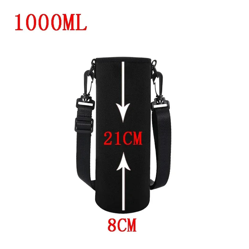 Neoprene Water Bottle Holder Bag 750ML/1000ML/1500ML – Insulated Pouch with Adjustable Strap