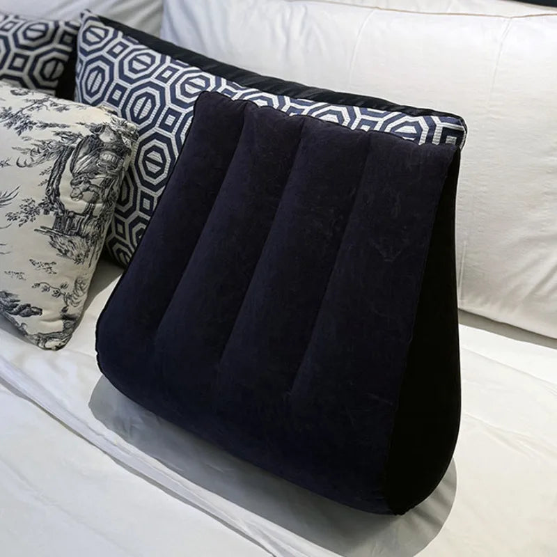 Inflatable Backrest Cushion 45x36cm – Portable Neck & Lumbar Support for Bed, Sofa, Car & Travel