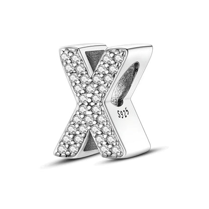 925 Sterling Silver 26 Alphabet Letters Charm Bead – DIY Birthday Jewelry