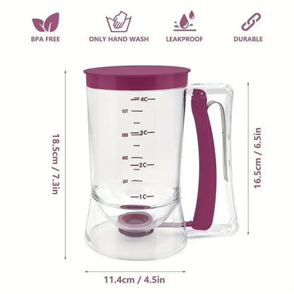 Pancake Batter Dispenser – No-Mess Kitchen Tool for Pancakes, Cupcakes & Waffles
