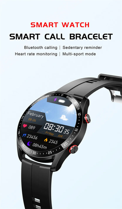 ECG+PPG Smartwatch – Laser Health Monitor, Blood Pressure, Bluetooth Call, Waterproof with Box