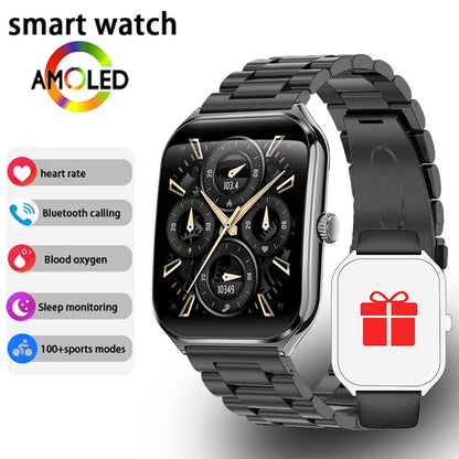 Ultra Thin Smartwatch 1.96" AMOLED – Always-On Display, Call Reminder, Compatible with Huawei & Android