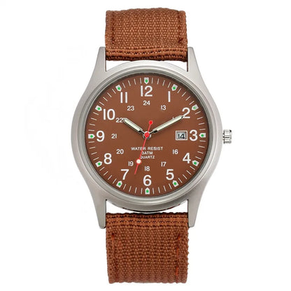 1pc / lot Cheap Watches For Men Fashion Nylon Band Military Army Sports Date Quartz Watch Erkek Barato Saat Reloj Hombre Black - BeeTrendyShop.COM