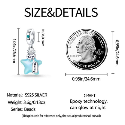 925 Sterling Silver Chameleon Luminous Butterfly Charm Bead – DIY Jewelry