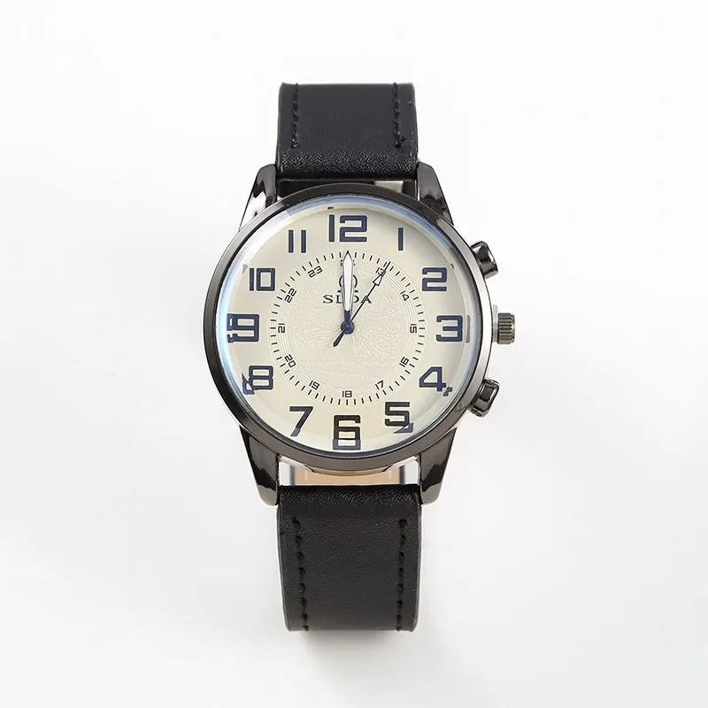 Vintage Men's Watches Sports PU Belt Watch Men's Fashion Trend Digital Student Watch Men's Quartz Watches Relogios Masculino - BeeTrendyShop.COM