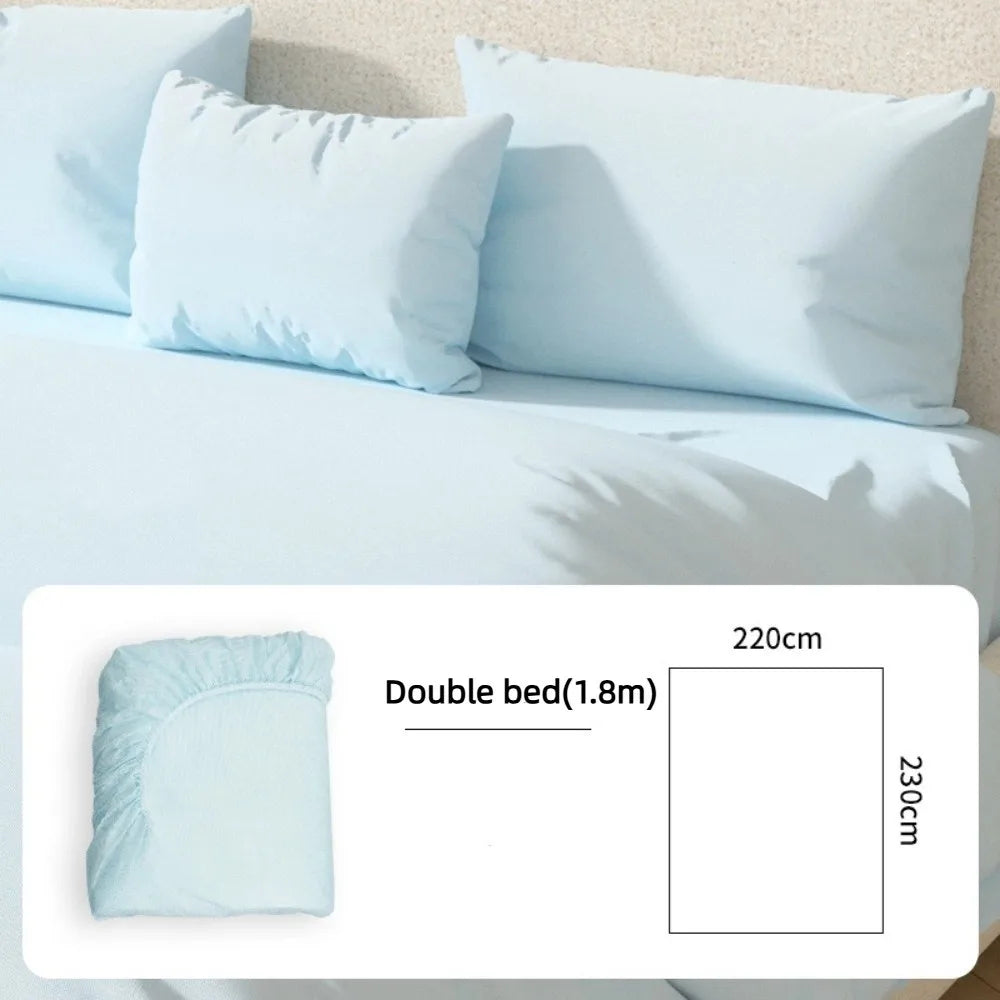 Disposable Non-Woven Fitted Sheet with Elastic Bands – Non-Slip Single & Double Bed Mattress Cover