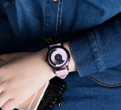 Fashion Creative Rotation Watches Men Sports Watches Leather Strap Quartz Wristwatches Men Women Unisex Watch Relogio Masculino - BeeTrendyShop.COM