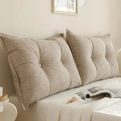 Large Square Headboard Cushion 60x60x18cm – Soft Sofa Backrest & Reading Pillow for Bedroom & Tatami