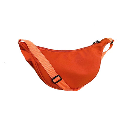 Women's bag - A round-shaped nylon bag with a cross-body strap, suitable for traveling, going to school or shopping. - BeeTrendyShop.COM