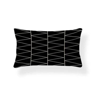 Nordic Geometric Zigzag Rectangle Cushion Cover – Cotton Linen Throw Pillow Cover 30x50CM