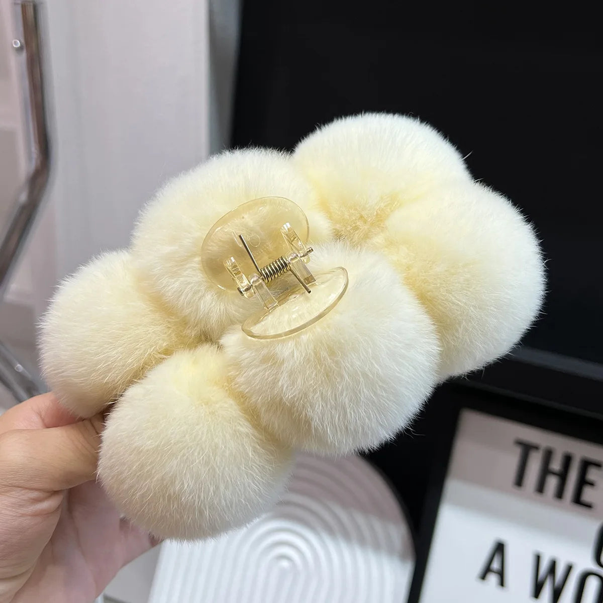 Furry Korean Hair Claw Clip – Fashion Barrette for Women