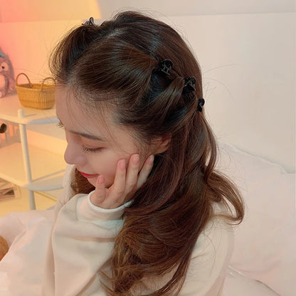 Mini Hair Claw Clips – Black Plastic Hairpins for Women, Girls & Kids