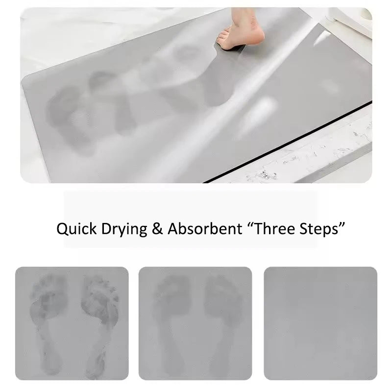 Diatomite Bath Mat – Non-Slip Super Absorbent Quick-Dry Shower & Kitchen Rug | 40x60cm