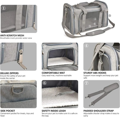 Airline Approved Pet Carrier – Soft Sided for Cats & Dogs