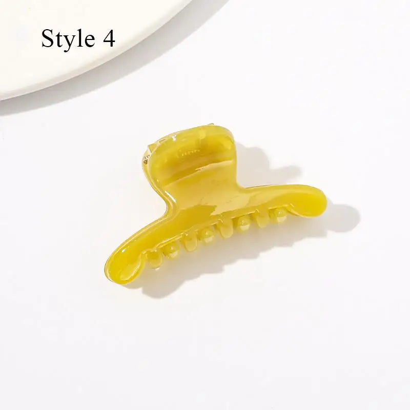 Mini Jelly Color Hair Claw Clip – Geometric Acrylic Shark Clip for Women & Girls