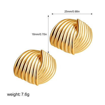 Retro Twist C-Shape Hoop Earrings – Geometric Punk Jewelry for Women