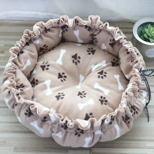 Adjustable Drawstring Pet Bed - Super Soft & Warm Basket for Cats and Small Dogs