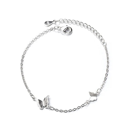 VENTFILLE 925 Silver Diamond Butterfly Bracelet – Adjustable Flower Jewelry for Women