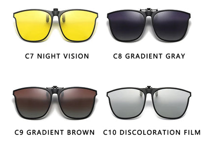 Polarized Clip-On Sunglasses – Night Vision Anti-Glare Driver Goggles for Men