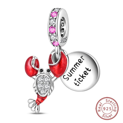 925 Sterling Silver Red Wine, Chili & Dumbbell Charm Bead – Fun DIY Jewelry