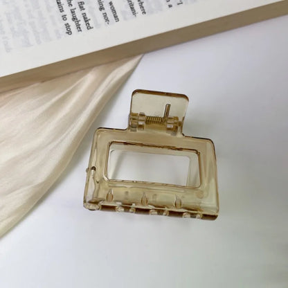 Small Square Acrylic Hair Claw Clip – Colorful Elegant Barrette for Women & Girls