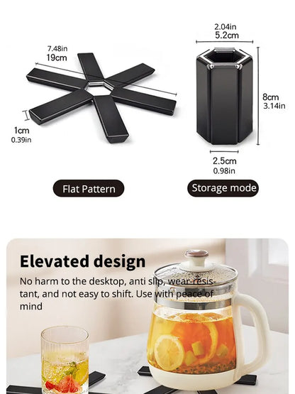 Folding Heat Insulation Pot Mat & Placemat – High Temperature Resistant Coaster for Pots & Pans