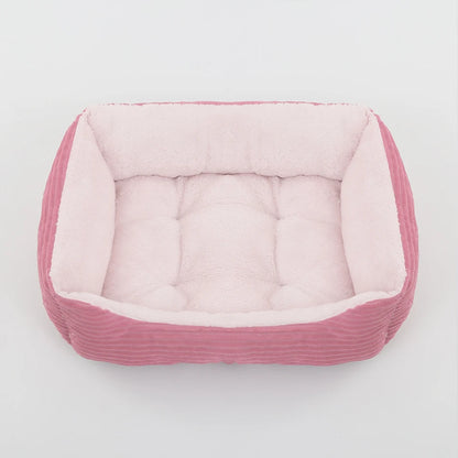 Plush Square Pet Bed - Calming Sofa Cushion for Cats & Small/Medium Dogs - BeeTrendyShop.COM