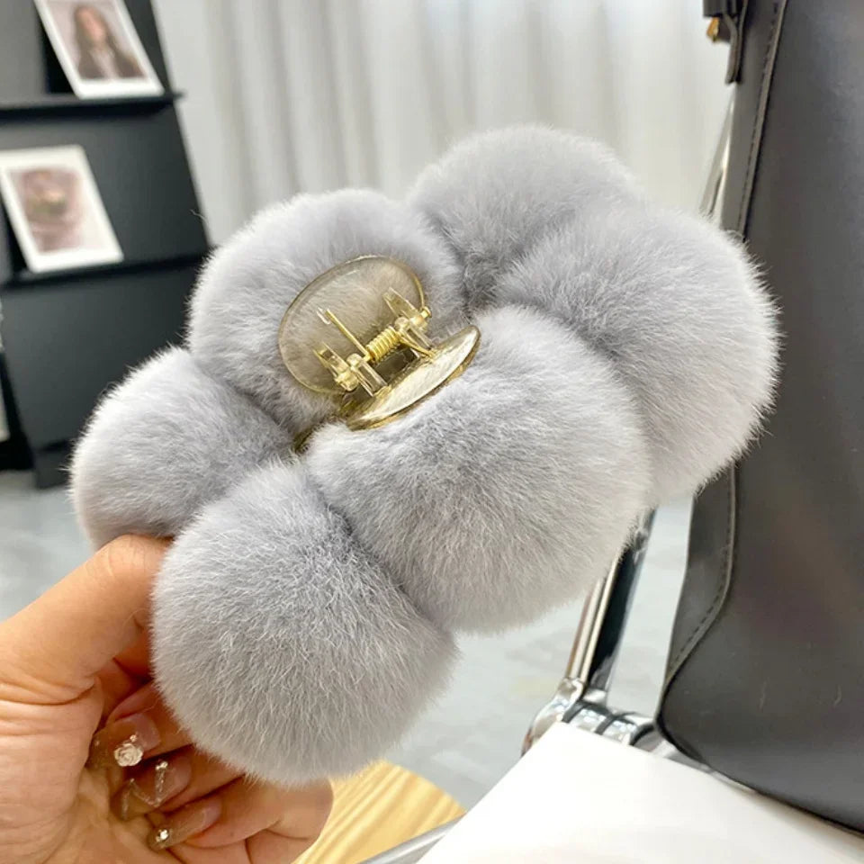 Furry Korean Hair Claw Clip – Fashion Barrette for Women