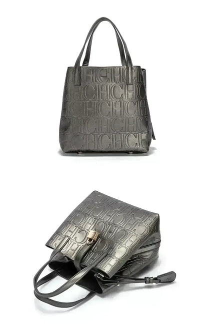 CH Large Capacity Handbag Luxury Brand Temperament Letter Print with Lock Design 2025 Trendy Women's Crossbody Bag - BeeTrendyShop.COM