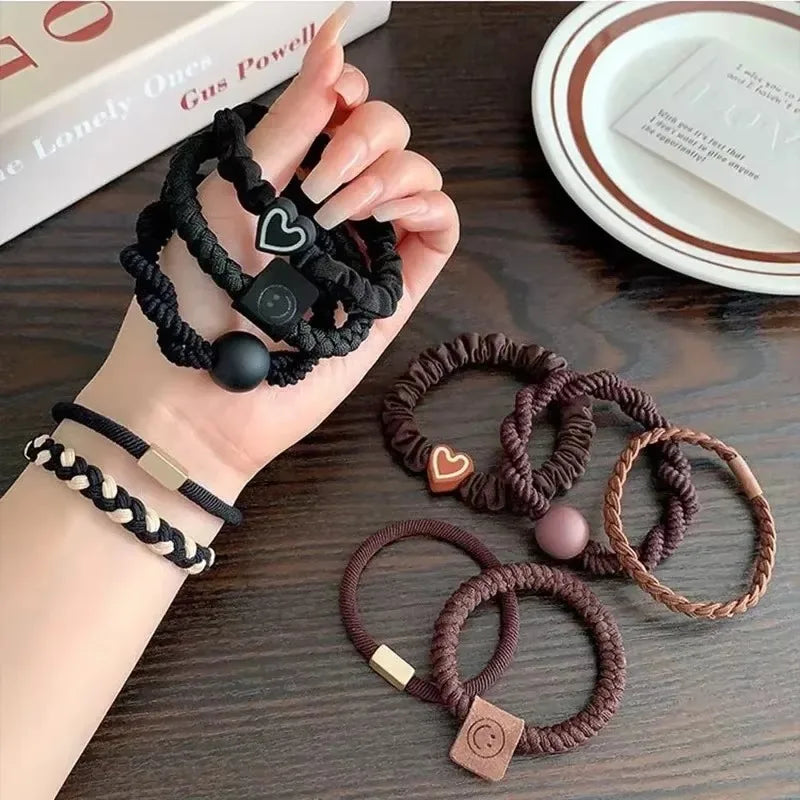 5pcs/Bag Seamless Bow Hair Ties