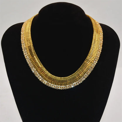 Multi-Layer Zircon Diamond Clavicle Chain Necklace – Elegant European Style for Women
