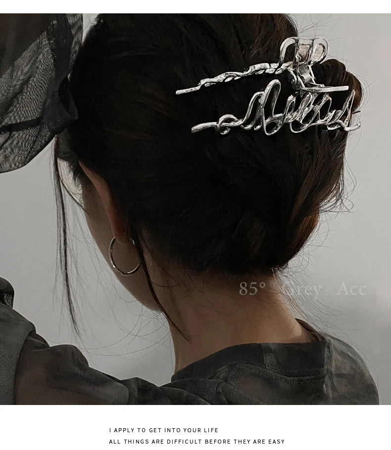 Large Metal Hair Claw Clip – Punk & Vintage Style Barrette for Women