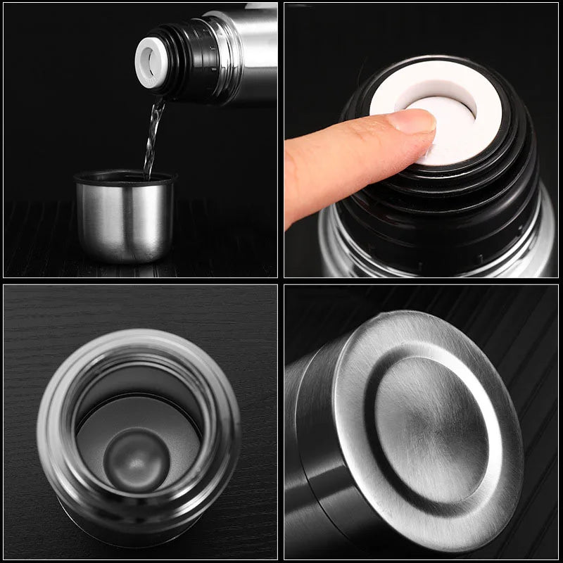 Portable Double Layer Thermal Mug – Stainless Steel Food Thermos with Tea Heating Cup