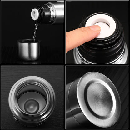 Portable Double Layer Thermal Mug – Stainless Steel Food Thermos with Tea Heating Cup