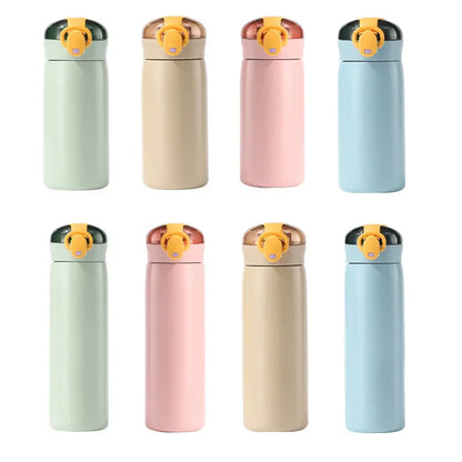 Kids Cartoon Thermos Mug with Straw – Stainless Steel Cute Thermal Water Bottle