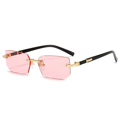 High Definition Blue Light Blocking Sunglasses – UV400 Rimless Square Eyewear