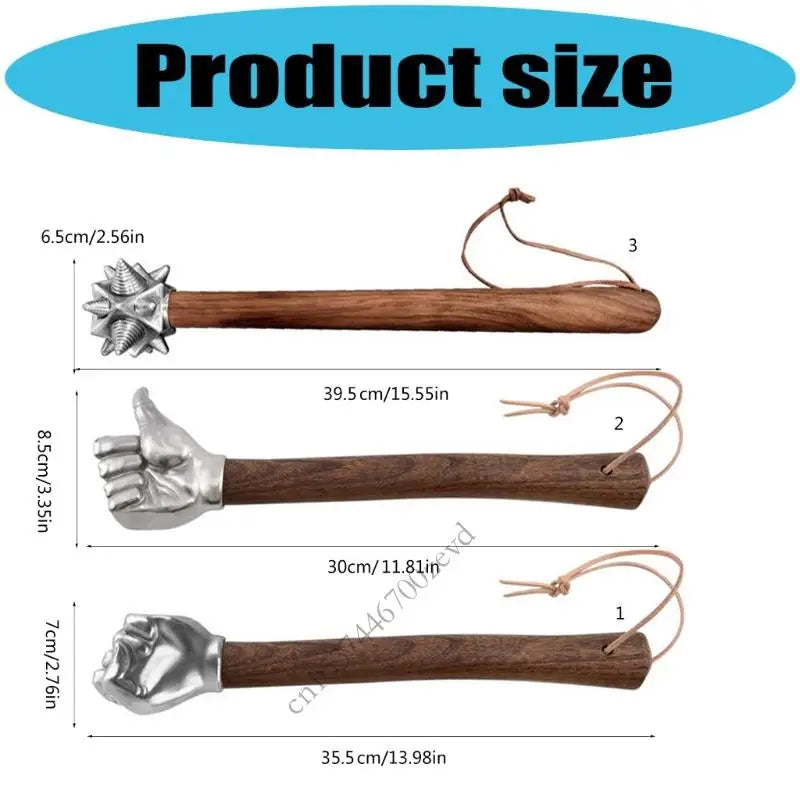 Stainless Steel Fist Hammer – Wooden Handle Craft & Camping Hand Tool