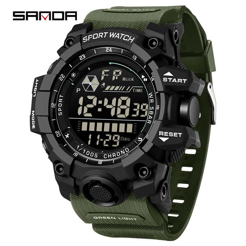SANDA 6229 Digital Watches for Men Waterproof Luminous Outdoor Sports Watch Fashion Clock Simple Multifunction Male Wristwatch - BeeTrendyShop.COM