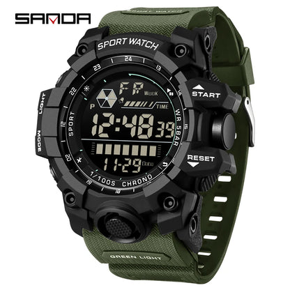 SANDA 6229 Digital Watches for Men Waterproof Luminous Outdoor Sports Watch Fashion Clock Simple Multifunction Male Wristwatch - BeeTrendyShop.COM