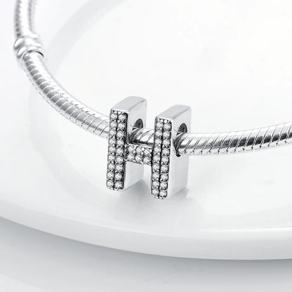 925 Sterling Silver 26 Alphabet Letters Charm Bead – DIY Birthday Jewelry