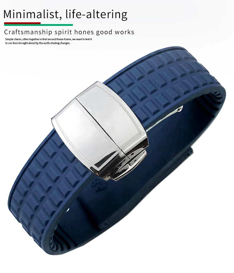 Natural Rubber Watchband for Patek PP Philippe Aquanaut 5067 5068 18mm 19mm Soft Silicone Colorful Watch Strap Women