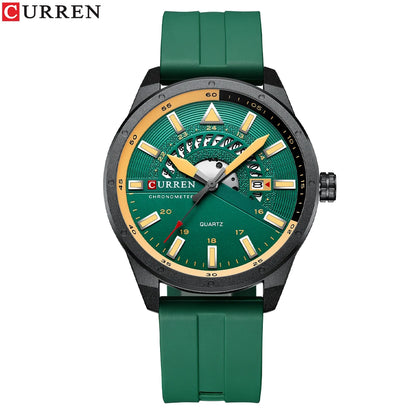 CURREN Fashion Men Watch Top Brand Luxury Waterproof Sport Mens Watches Silicone Automatic Date Military Wristwatch - BeeTrendyShop.COM
