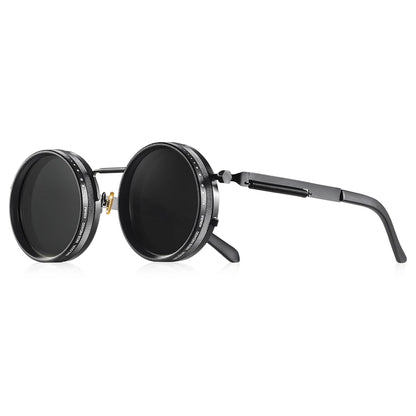 CRIXALIS ND9 Polarized Round Sunglasses – Adjustable Dimming UV400 Alloy Frame