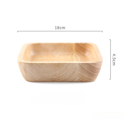 Japanese Square Oak Wood Bowl – High-Grade Fruit, Salad & Dessert Snack Bowl