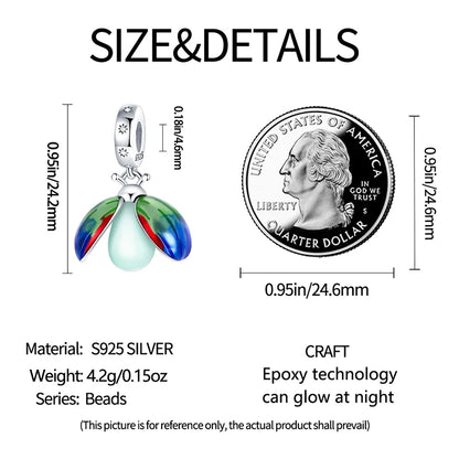 925 Sterling Silver Chameleon Luminous Butterfly Charm Bead – DIY Jewelry