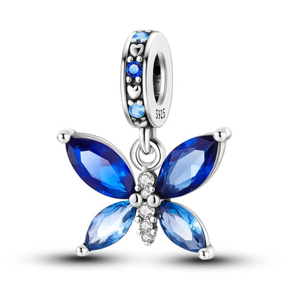 925 Sterling Silver Colorful Butterfly & Insect Zircon Charm Bead – DIY Jewelry