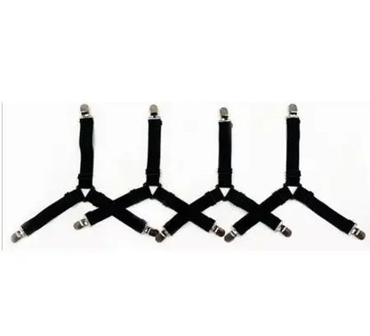 4Pcs Adjustable Bed Sheet And Quilt Holder for Bed Sheet Organizer Mattress Cover Clip For Home Elastic Straps Adjustable Clips - BeeTrendyShop.COM