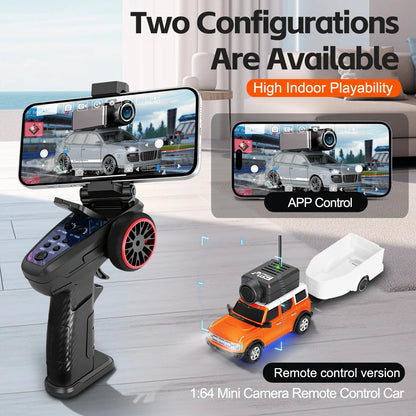 WLtoys 1/64 Mini RC Car with 720P FPV Camera – WiFi APP & 2.4G Remote Control (6405/6406)