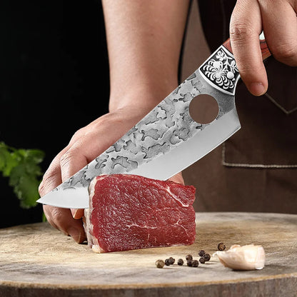 Hand-Forged Boning Knife – Professional Wood Handle Butcher & Fillet Knife