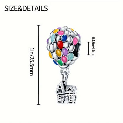 925 Sterling Silver Pixar Up House & Balloons Dangle Charm – DIY Jewelry